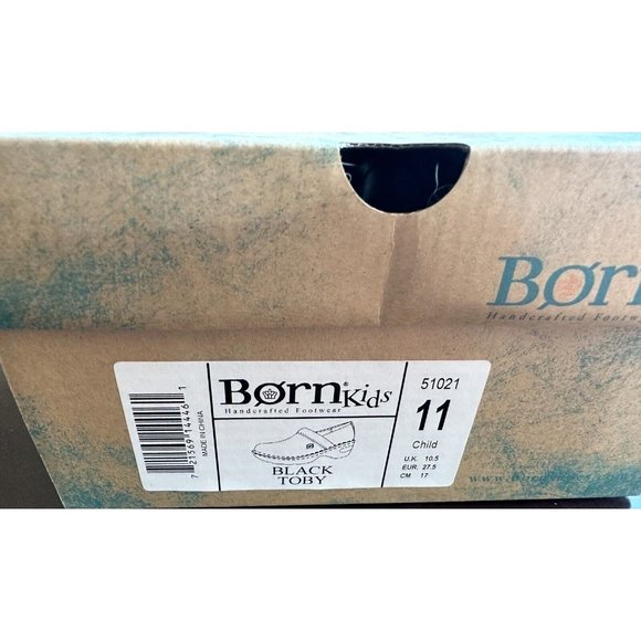 Born Kids Shoes Girls Sz 11 Black Leather Clogs Mules Slip Ons,‎ NIB NEW - Picture 2 of 6